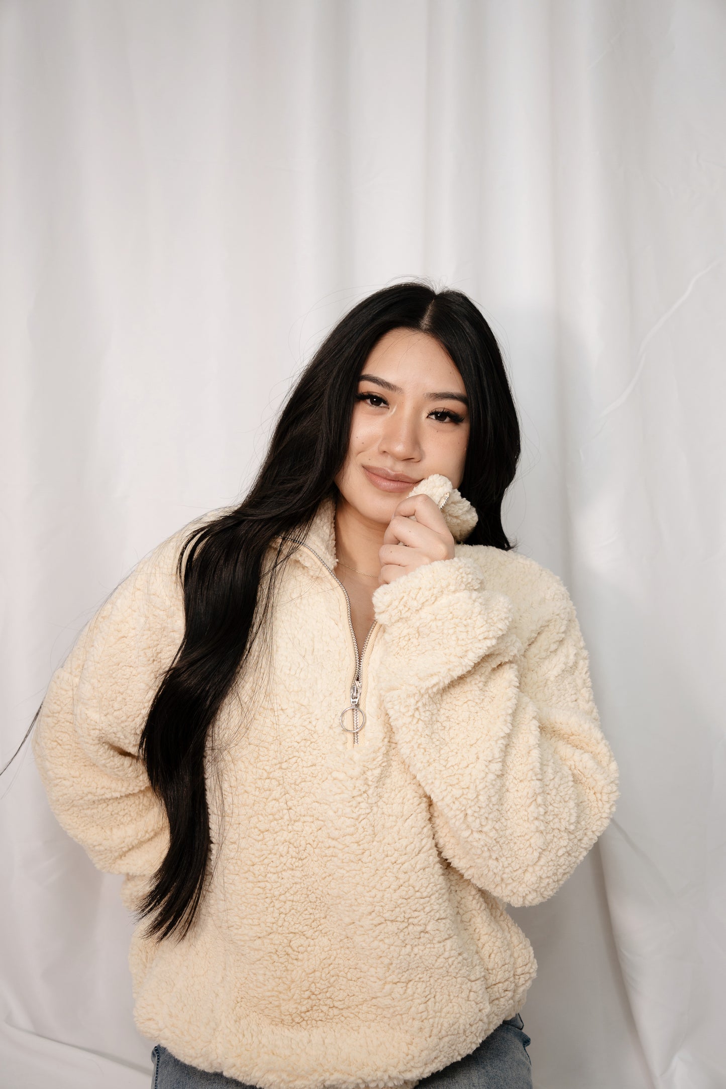 Sherpa Zip-Up - Beige