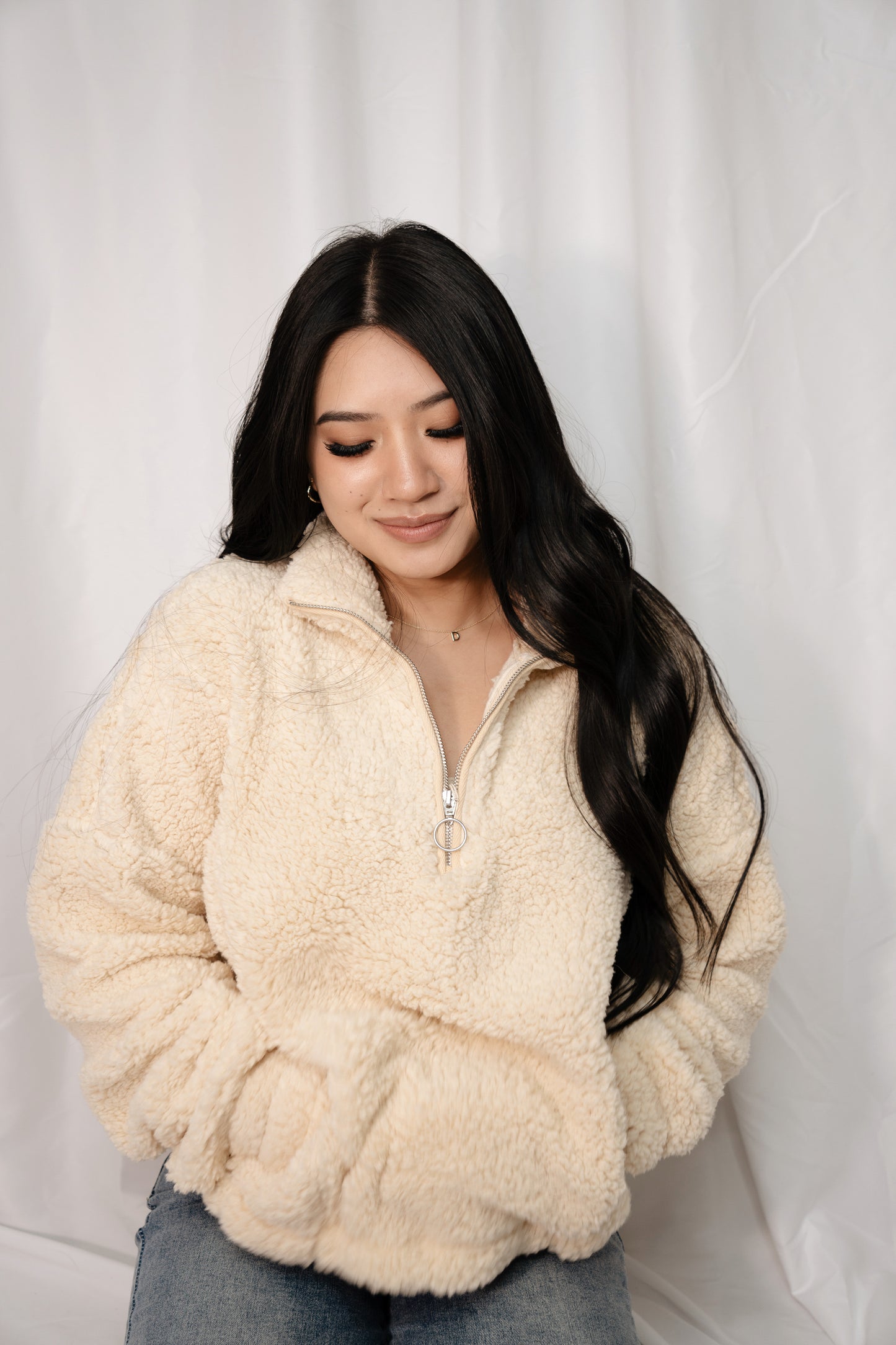 Sherpa Zip-Up - Beige