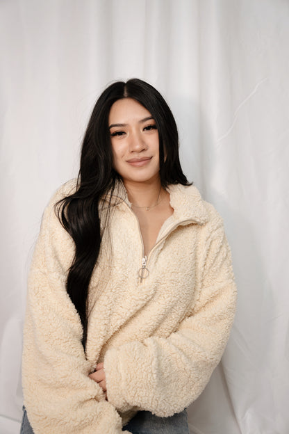 Sherpa Zip-Up - Beige